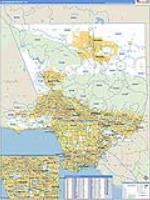 Los Angeles, Ca Carrier Route Wall Map